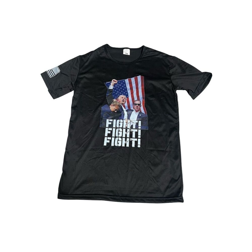Trump 2024 Fight T-Shirt Black M Short Sleeve Crew Neck - Picture 5 of 5